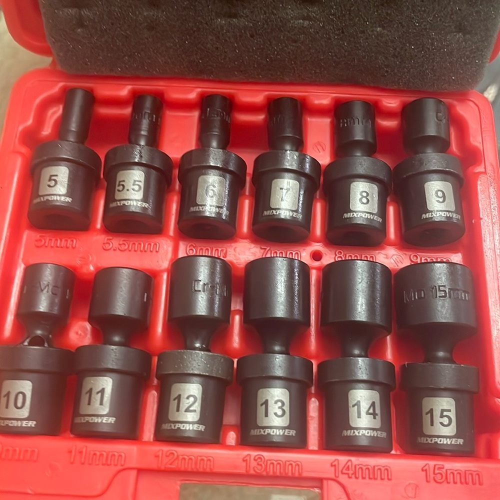 MIXPOWER 12 Pieces 1/4" Drive Universal Impact Socket Set